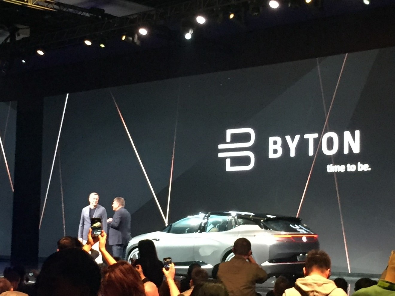 Carsten Breitfeld and Daniel Kirchert, Byton’s co-founders present their concept SUV, which they believe will be the first ever truly smart car.