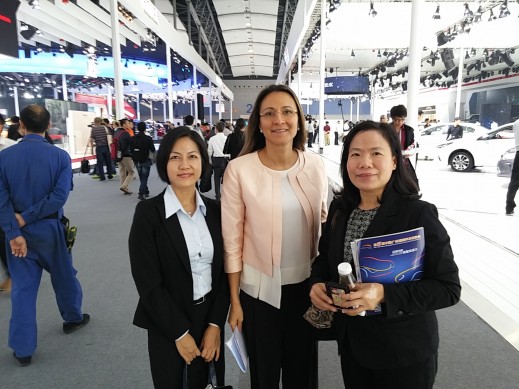 Vanessa Moriel and the HCP team were on hand at the show to network and keep abreast of the latest industry trends at the 2014 Guangzhou Automobile Exhibition. From left to right: Luna Lee, Head of South China for HCP; Vanessa Moriel, MD at HCP; and Melania Wu, Head of the HCP Beijing office.