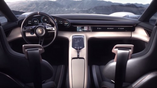 Interior cabin of the Concept Mission E. Porsche specifically aims to beat Tesla in charging, as it claims its battery system will be able to recharge 80-percent of its battery power in just 15 minutes, providing around 400 Kilometres of range. 