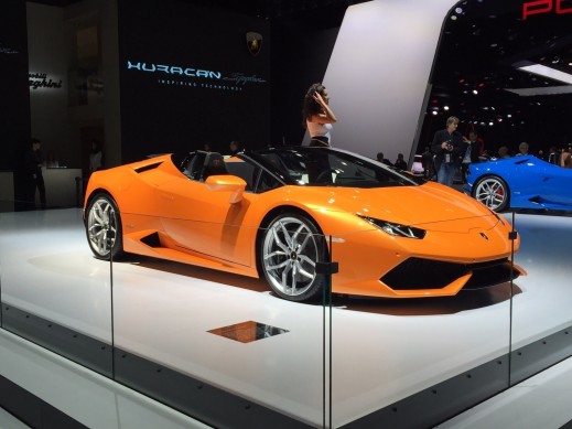 Lamborghini unveiled the Huracan LP 610-4 Spyder convertible in Frankfurt. The super sports car will boast a 602bhp 5.2-litre V10 engine once it goes on sale next spring. 