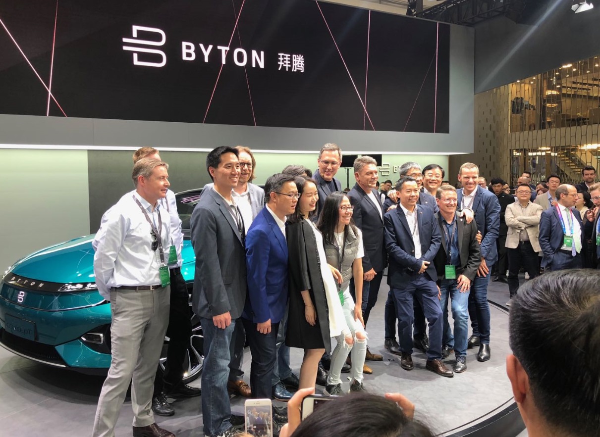 Byton management team group photo after the Byton press release.