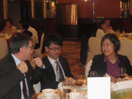 Luna Lee, Head of South China for HCPhaving dinner together with Mr Jacques de Ladonchamps , Vice President Global OEM & Industry Relations of Solera – Audatex 