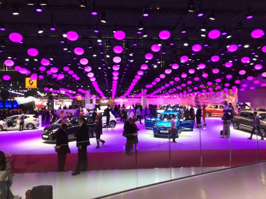 European brands were very well represented in Paris and several of them presented new cars to the press and public. Here shown is French carmaker Renault's stand.