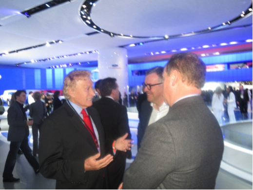LIASE Non-Executive Board Member and Former President of BMW North America Vic Doolan (left), in discussion with Senior Executives from Volvo.