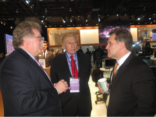 LIASE John Bukowicz (right), Vic Doolan (middle), and AUDI Director Strategy, Mr. Reinhard Fischer, together at the Detroit Auto Show.