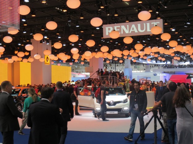 Renault Booth at the Frankfurt motor show. The company presented its Renault Initiale Paris concept car aimed at moving upmarket.