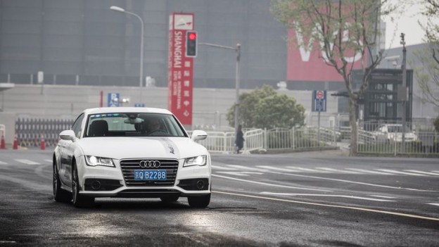 While no test drives were available on the R8 e-tron self-driving concept, Audi offered journalists the chance to be piloted through Shanghai in a brand new A7 Sportback.